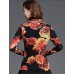 Spring/Fall Women's Casual/Daily Tops Turtleneck Long Sleeve Fashion Floral Printing Gauze Blouse Shirt