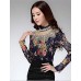 Women's Stand Lace/Mesh T-shirt , Chiffon Long Sleeve