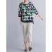 Women's Casual/Daily Cute / Street chic Spring / Fall T-shirt Print Round NeckSleeve Green Cotton / Linen Medium