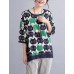 Women's Casual/Daily Cute / Street chic Spring / Fall T-shirt Print Round NeckSleeve Green Cotton / Linen Medium