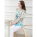 Women's Going out Simple / Street chic Blouse,Floral Round Neck Short Sleeve Blue / Pink Polyester Thin