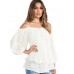 Women's Casual/Daily Simple Fall BlouseSolid Strap Long Sleeve White Cotton Opaque