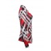Women's Casual/Daily Simple Fall T-shirt,Print V Neck Long Sleeve Red Polyester Medium Print Randomly
