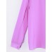 Sexy All Seasons Blouse,Solid Round Neck Long Sleeve Blue / Pink Polyester Thin