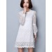 Women's Casual/Daily Boho / Street chic All Seasons Blouse,Solid Round Neck Long Sleeve Red / White / Black Rayon / Polyester Thin