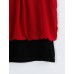 Women's Solid Red/Black/Green Blouse, Plus Size Beaded V Neck Short Petal Sleeve