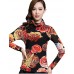 Spring/Fall Women's Casual/Daily Tops Turtleneck Long Sleeve Fashion Floral Printing Gauze Blouse Shirt
