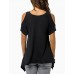 Women's Sexy Off Shoulder Fishtail hem T-shirt (Cotton)