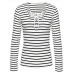 Women's Casual/Daily Sexy / Street chic Spring / Fall Hollow Out Slim Bandage T-shirtStriped V Neck Long Sleeve White