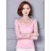 Women's Plus Size Daily Street chic Spring / Fall T-shirtSolid Crew Neck Long Sleeve Pink / Red / White / Black / Purple