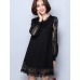 Women's Casual/Daily Boho / Street chic All Seasons Blouse,Solid Round Neck Long Sleeve Red / White / Black Rayon / Polyester Thin
