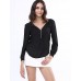 Women‘s V Neck Long Sleeve Zipper Blouse(More Colors)