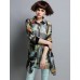 Boutique S Women's Going out Street chicBlouse,Animal Print Shirt Collar ? Length Sleeve Black Polyester Translucent