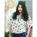 Whisper WheatWomen's Going out / Simple Summer T-shirtPrint Round Neck Short Sleeve White Cotton Thin