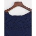 Women's Vogue Lace Bateau Long Sleeve Hollow Out Lace T-shirt